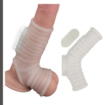 Load image into Gallery viewer, Vibrating Ribbed Sleeve White
