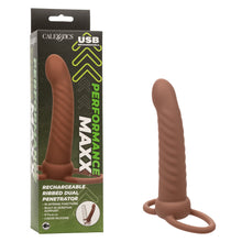 Load image into Gallery viewer, Performance Maxx Rechargeable Ribbed Dual Penetrator brown