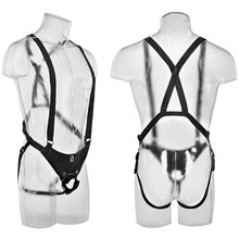 Load image into Gallery viewer, 11" Two Cocks One Hole Hollow Suspender Strap-On in Vanilla