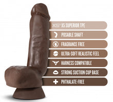 Load image into Gallery viewer, Dr. Skin Plus - girthy Inch Thick Poseable Dildo With Squeezable Balls - Chocolate