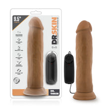 Load image into Gallery viewer, Dr. Skin Dr. Throb 9.5" Vibrating Realistic Cock With Suction Cup Mocha