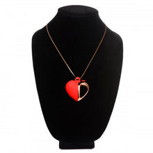 Load image into Gallery viewer, 10x Vibrating Silicone Heart Necklace - Rose Gold/ Red