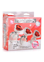Load image into Gallery viewer, BOOTY SPARKS Red Gem Hearts Glass Plug 3 piece set