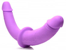 Load image into Gallery viewer, Double Charmer Silicone Double Dildo With Harness - Purple
