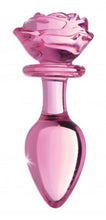Load image into Gallery viewer, Pink Rose Glass Anal Plug - Large