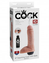 Load image into Gallery viewer, King Cock 8 Inch Squirting Cock With Balls - Light
