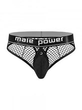 Load image into Gallery viewer, Cock Pit Net Cock Ring Thong - S/ M - Black