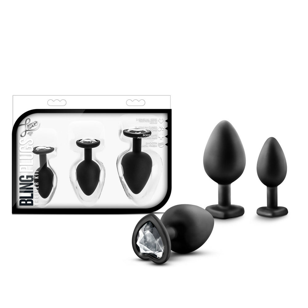 Luxe Bling Plugs Training Kit Black With  Gems