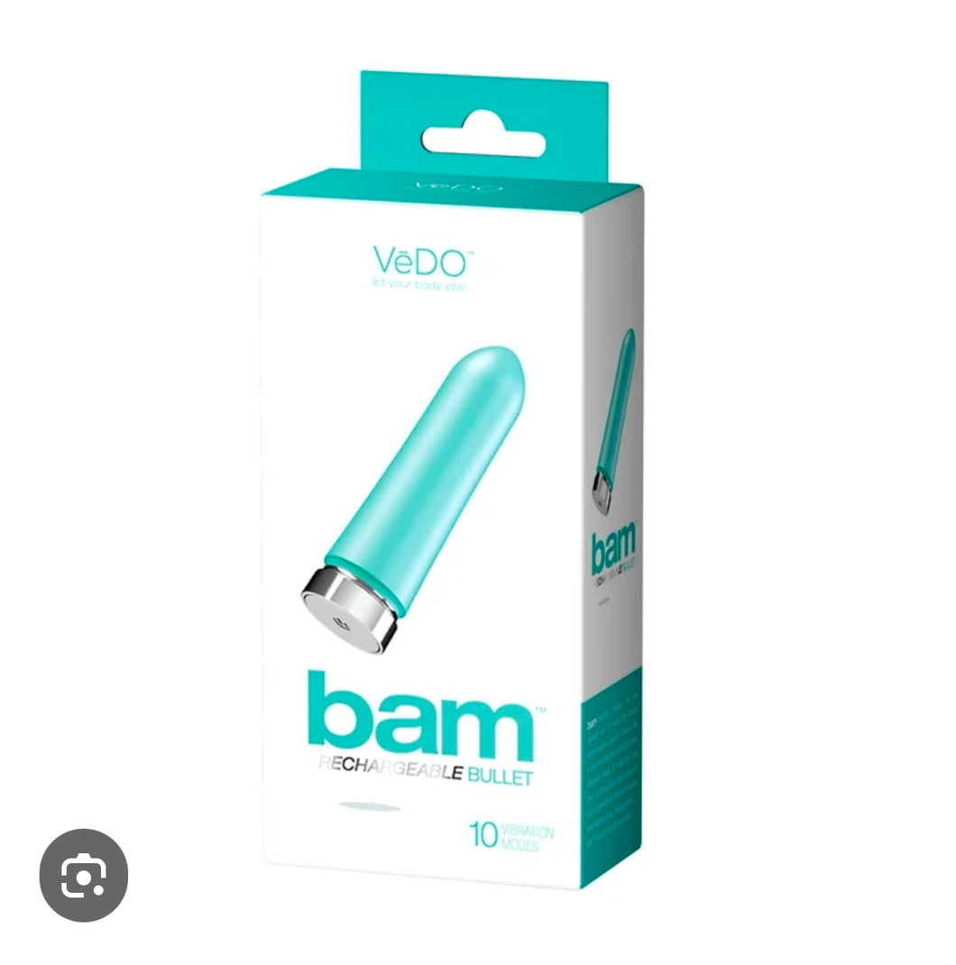 VeDO Bam Mini Rechargeable Bullet Vibrator (Turquoise)