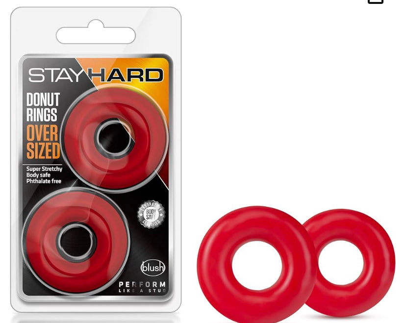 Stay Hard - Donut Rings Oversized - Black