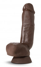 Load image into Gallery viewer, Dr. Skin Plus - girthy Inch Thick Poseable Dildo With Squeezable Balls - Chocolate
