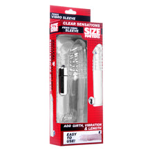 Load image into Gallery viewer, Size Matters Clear Sensations Penis Extender Vibro Sleeve With Bullet
