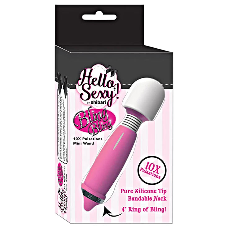 Shibari Hello, Sexy! Rechargeable Mini Wand Vibrator - Pink