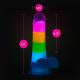 Load image into Gallery viewer, Neo Elite Glow In The Dark Rainbow Rave 6.5" Silicone Dual Density Dildo
