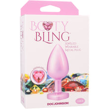 Load image into Gallery viewer, Booty Bling Heart Diamond Jeweled Wearable Metal Plug Large Pink
