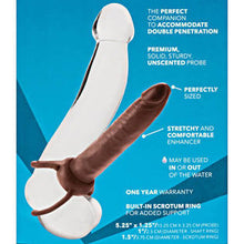 Load image into Gallery viewer, Accommodator Dual Penetrator Slim DP Stropon Dong, 6&quot;, Brown

