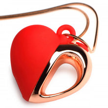 Load image into Gallery viewer, 10x Vibrating Silicone Heart Necklace - Rose Gold/ Red
