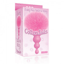 Load image into Gallery viewer, The 9&#39;s Cottontails Silicone Bunny Tail Butt Plug - Beaded Pink
