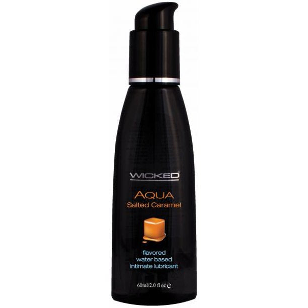 WICKED Aqua Salted Caramel Flavored Water-Based Intimate Lubricant 4 Oz.