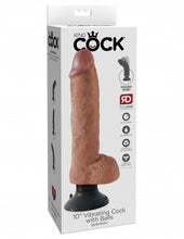 Load image into Gallery viewer, King Cock 10&quot; Vibrating Cock With Balls - Ta
