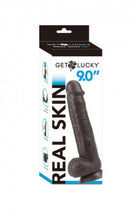 Load image into Gallery viewer, Get Lucky 9 Inch Real Skin Dildo - Dark Brown
