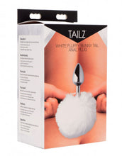 Load image into Gallery viewer, White Fluffy Bunny Tail Anal Plug
