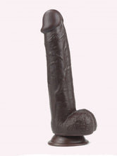 Load image into Gallery viewer, Get Lucky 9 Inch Real Skin Dildo - Dark Brown
