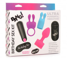 Load image into Gallery viewer, Birthday Sex Kit - C-Ring, Plug, C-Stim, Bullet and Blindfold
