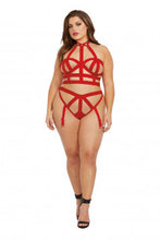 Load image into Gallery viewer, Bralette and Garter Panty - Queen Size - Rouge
