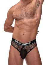 Load image into Gallery viewer, Cock Pit Net Cock Ring Thong - S/ M - Black
