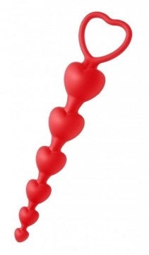 Sweet heart silicone anal beads