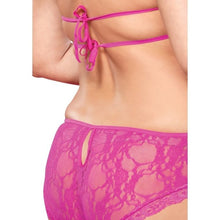 Load image into Gallery viewer, Stretch Lace Deep V Halter Teddy Pink
