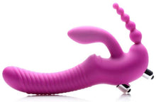 Load image into Gallery viewer, U STRAP Regal Rider Vibrating Strapless Strap- on Triple G Dildo - Pink
