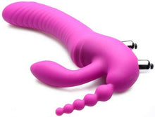 Load image into Gallery viewer, U STRAP Regal Rider Vibrating Strapless Strap- on Triple G Dildo - Pink
